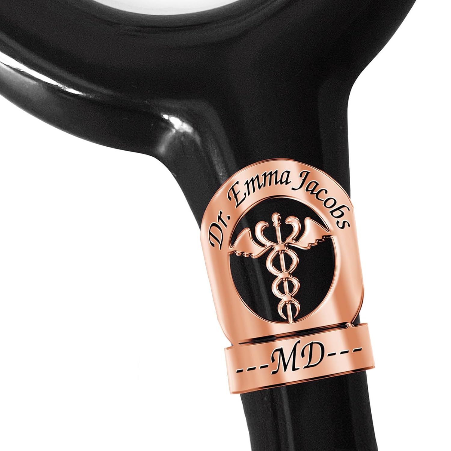 bellblow Stethoscope Charms Personalized, Custom ID Name Tag for Stethoscope, Engraved Stethoscope Name Tag EMT Medical Caduceus, Stethoscope Id