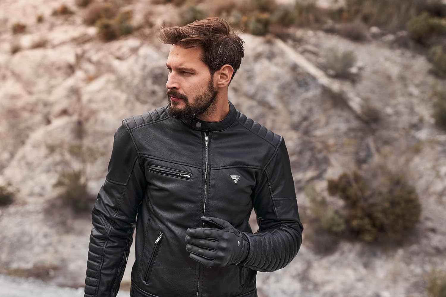 SHIMA WINCHESTER 2.0 – Chaqueta de motociclista clásica de cuero con espalda CE, hombros y codos