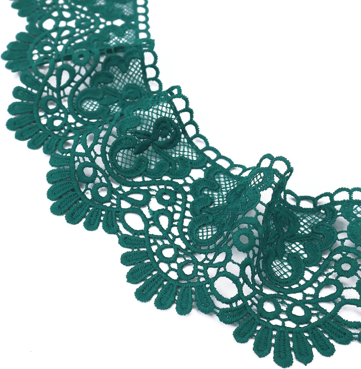 IDONGCAI Cinta de encaje de Venecia de 4 pulgadas de ancho con borde de encaje floral de Venecia, apliques de boda bordados para manualidades de