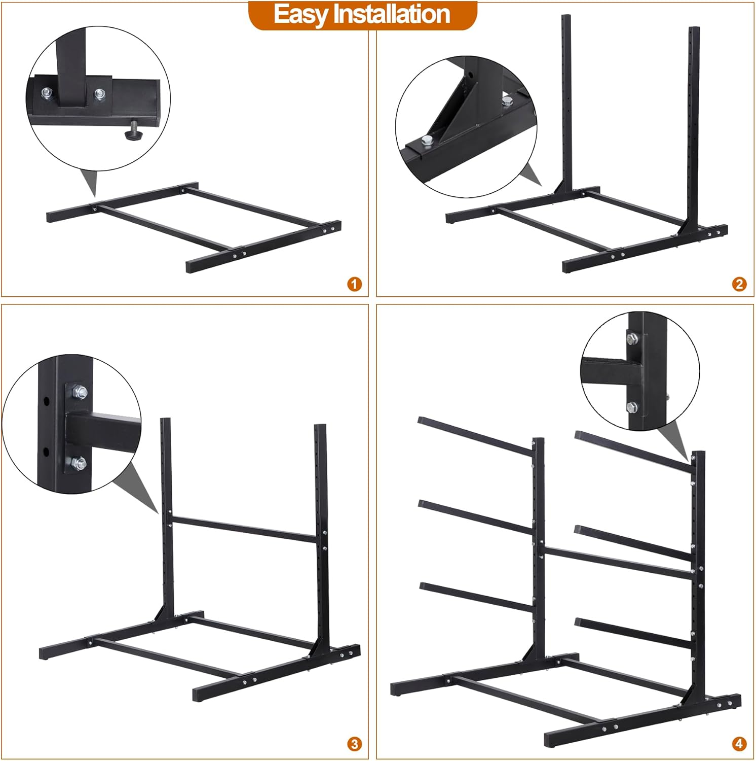 Freestanding Kayak Rackl, Adjustable Kayak and SUP Stand, Weatherproof and Heavy Duty Surfboard Storage Rack, Hold up Kayaks, SUPs, Paddleboards,