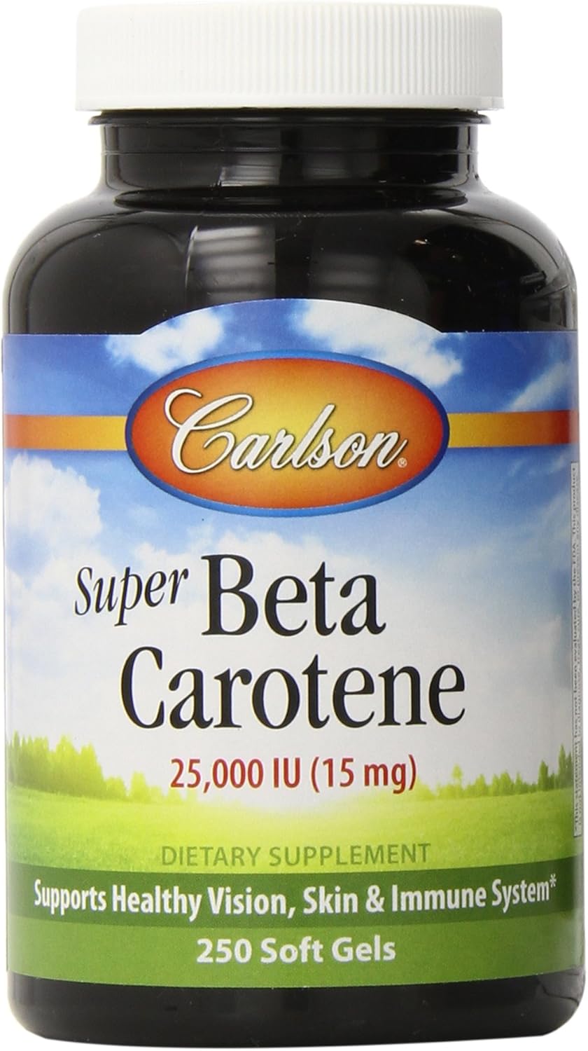 Carlson Labs Super Beta-Caroteno de Dunaliella Salina, 250 cápsulas blandas