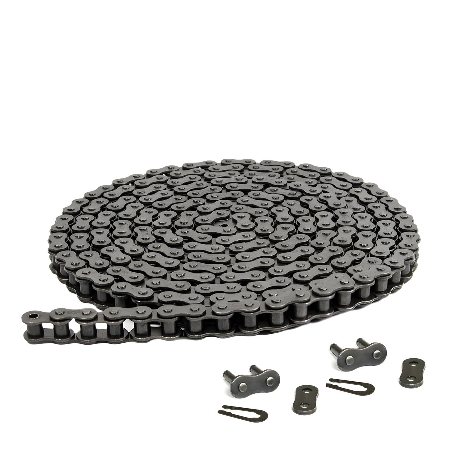 Jeremywell Cadena de 25 rodillos de 10 pies con 2 eslabones de conexión para Go Karts, Mini Bikes, Scooters, ATV, MTV, Dirt Bike y otras maquinaria
