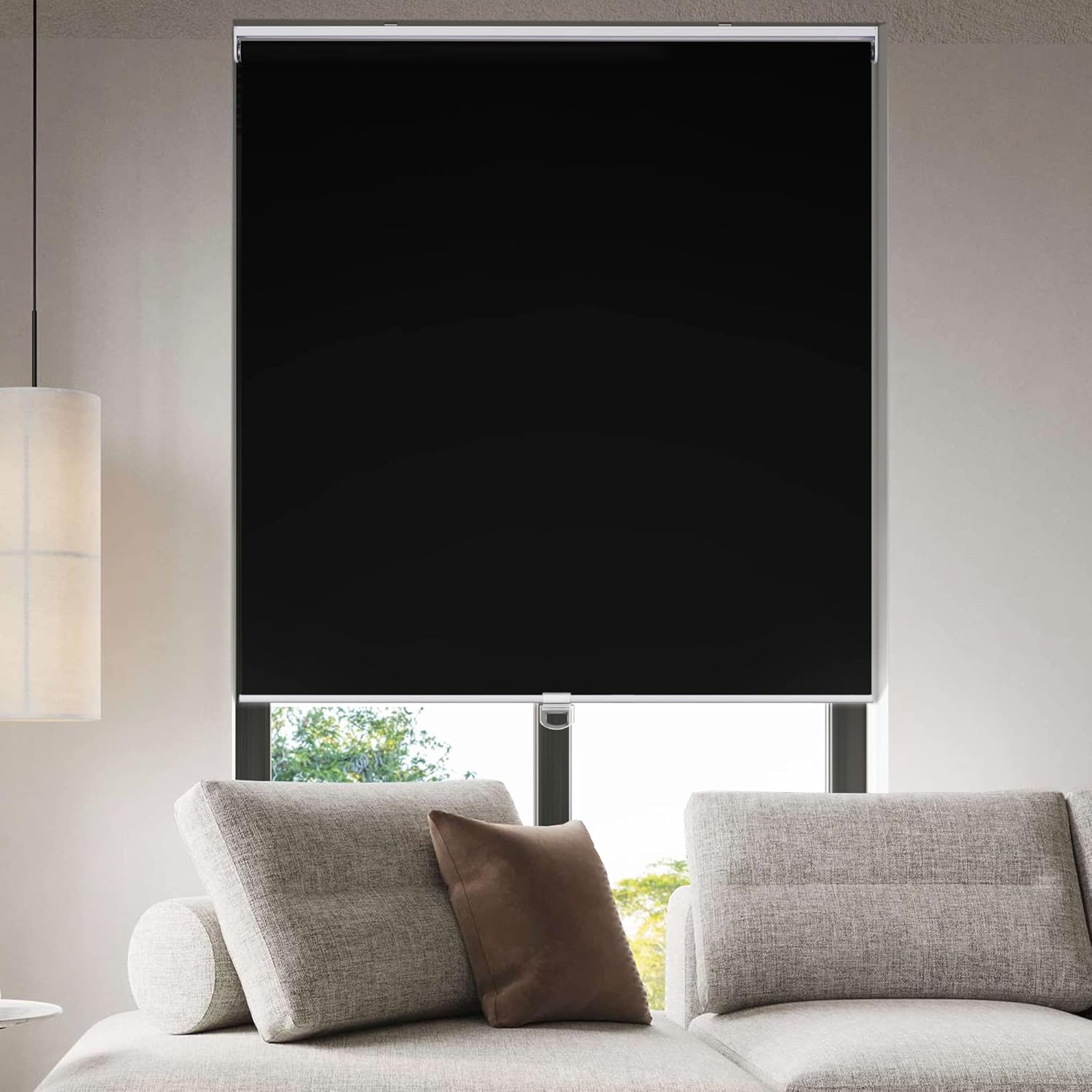 BERISSA Persianas enrollables opacas para ventanas, sin cordón, con aislamiento térmico, tela con protección UV, persianas personalizadas para
