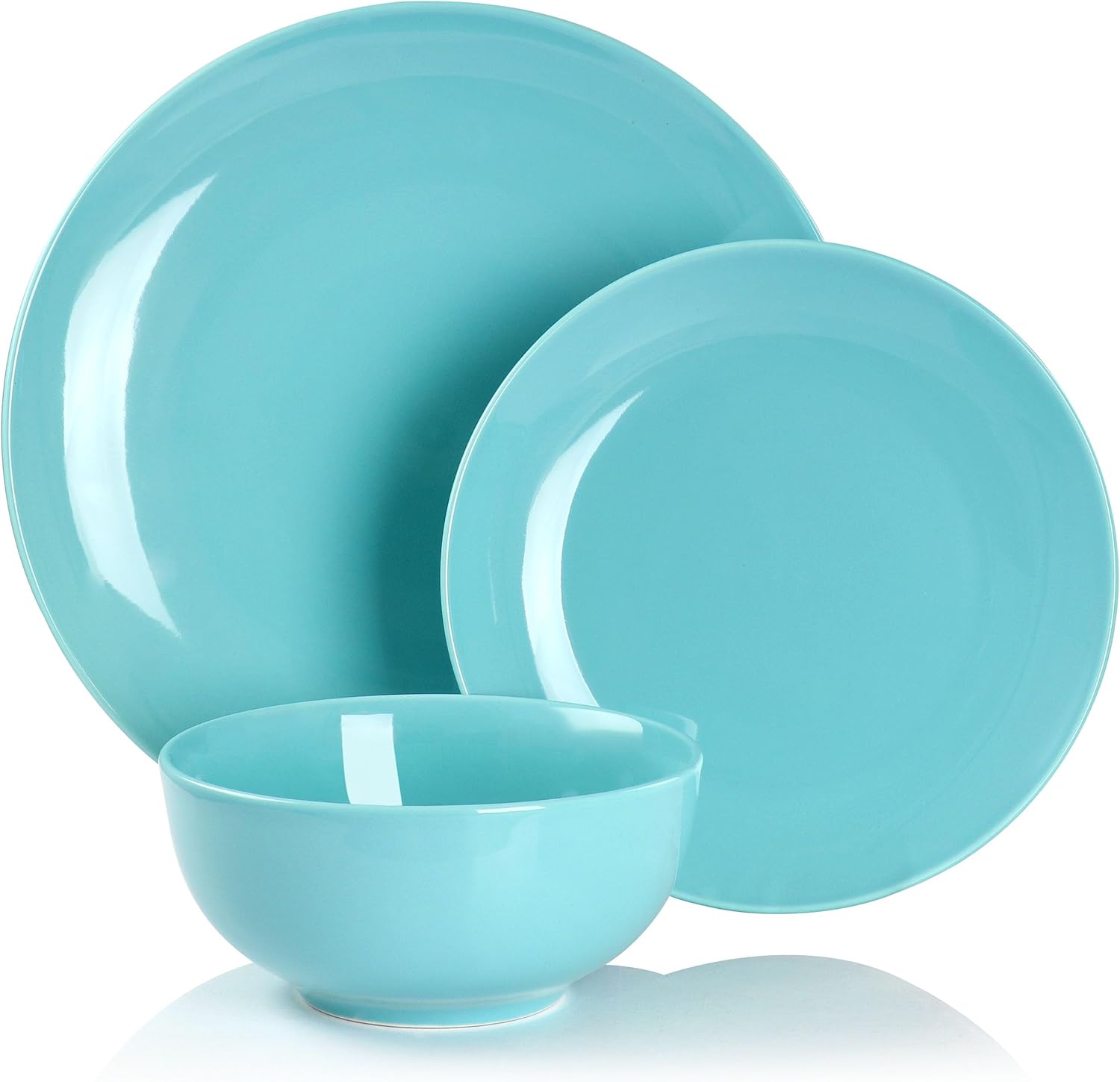 Elama Luna – Juego de vajilla de porcelana (azul), servicio para 6, 18 piezas