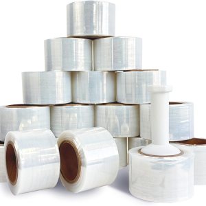 8NET – Mini rollo elástico de 3 pulgadas x 1000 pies, calibre 80, con asa, 18 rollos, película retráctil de plástico transparente y resistente para 8NET – Mini rollo elástico de 3 pulgadas x 1000 pies, calibre 80, con asa, 18 rollos, película retráctil de plástico transparente y resistente para