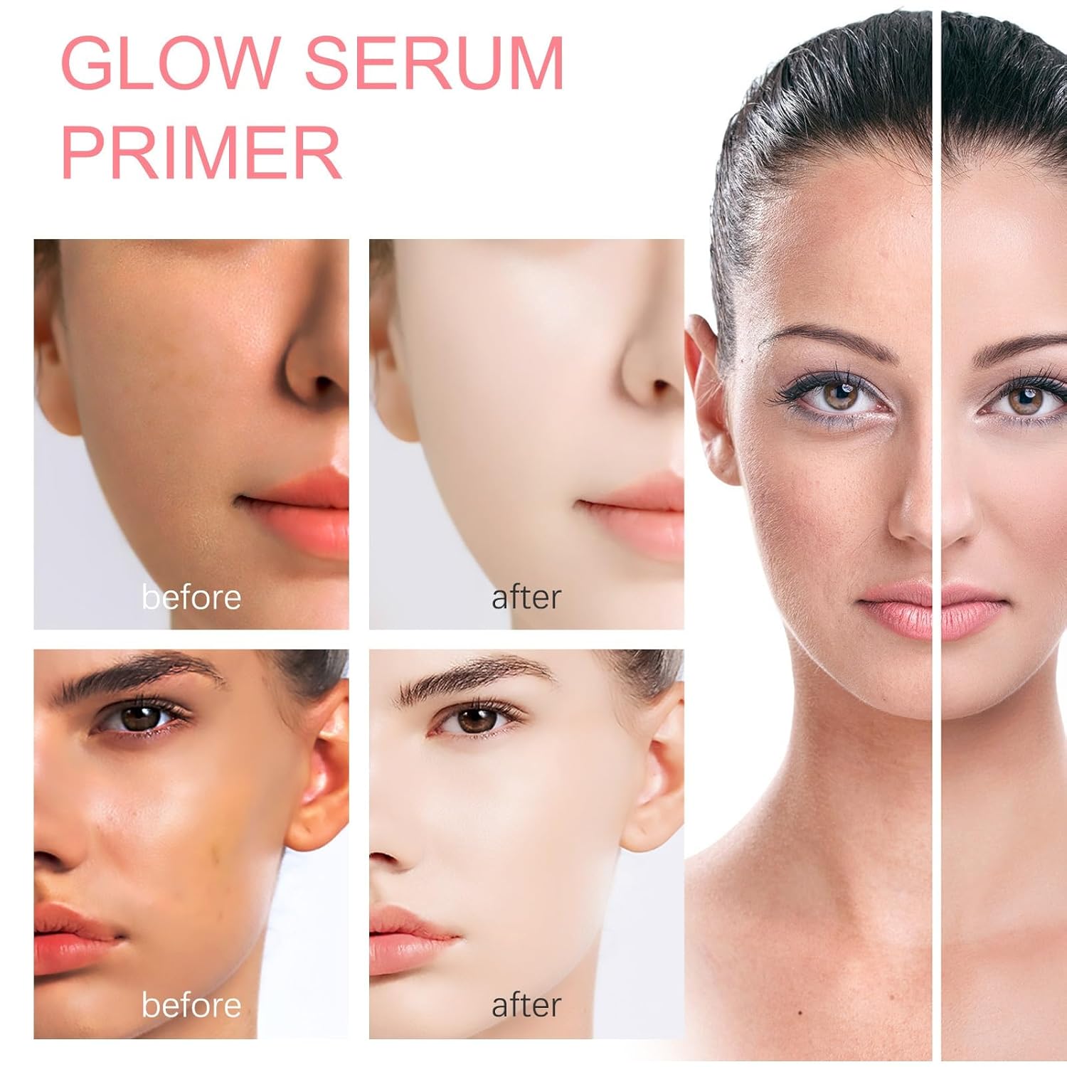 Essence Glow Serum, Essence Watermelon Glow Serum, Essence Good Stuff Glow Serum Primer, ilumina la piel, adecuado para hidratar todo tipo de piel