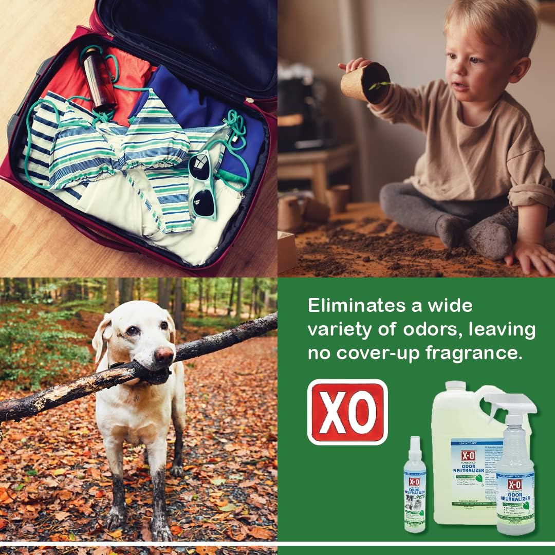 X-O Desodorizante natural para mascotas, a base de plantas, listo para usar, 8 onzas, neutralizador eficaz de olores de mascotas, seguro para todos