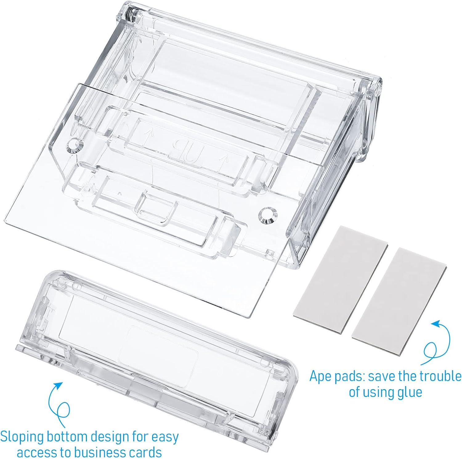 Tarjetero de acrílico para exteriores, para pared, incluye tarjetero transparente para despegar y pegar para oficina, tiendas, camiones, pared al