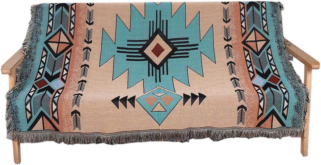 Hopstar Manta azteca navajo india bohemia decoración occidental para sofá, cama, sofá, sala de estar, playa y viajes, 51 x 63 pulgadas