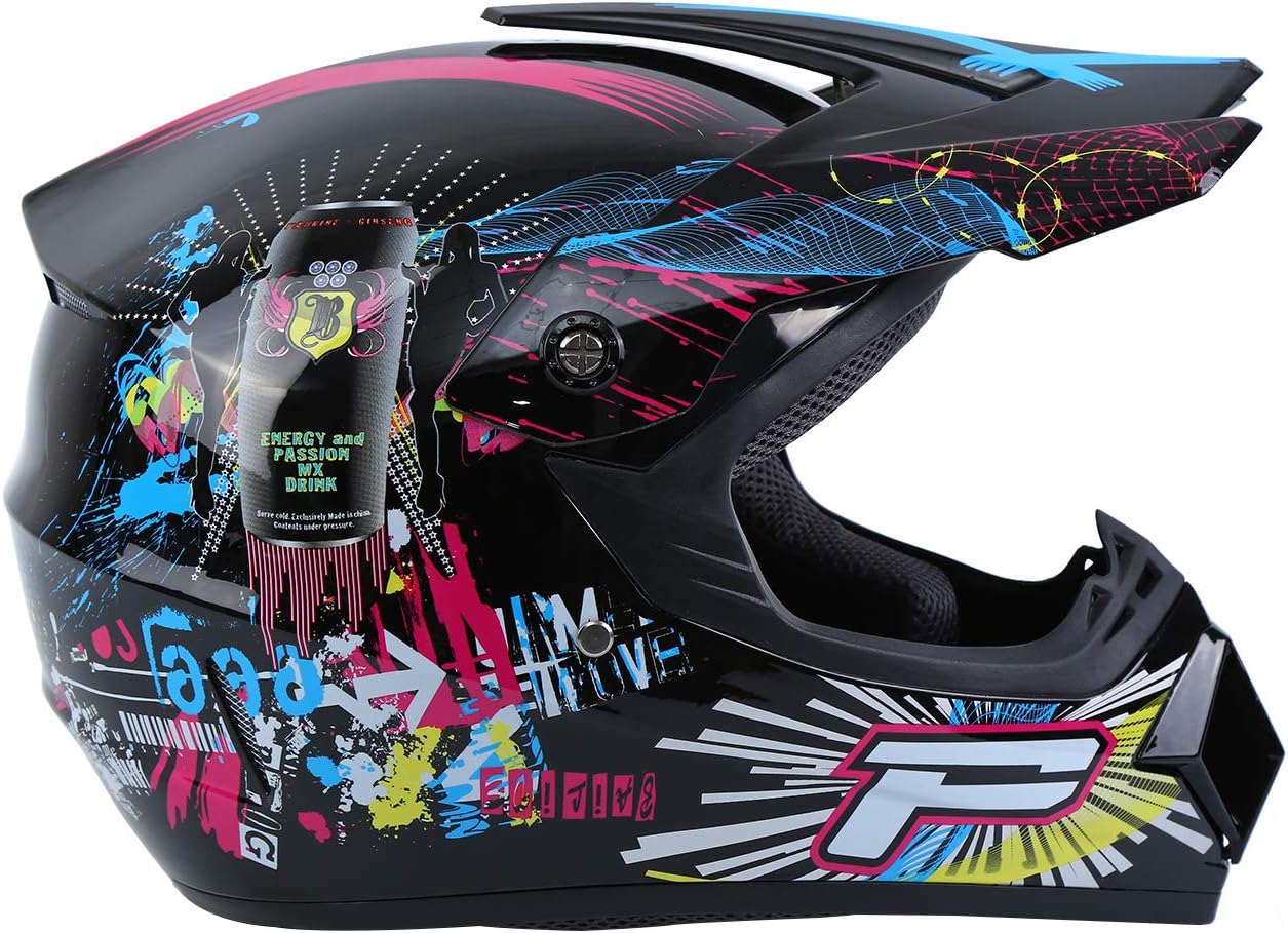 DOT – Casco todoterreno para adultos, casco de motocross, motocross, ATV, motocicleta, guantes de casco compatibles con FMVSS 218