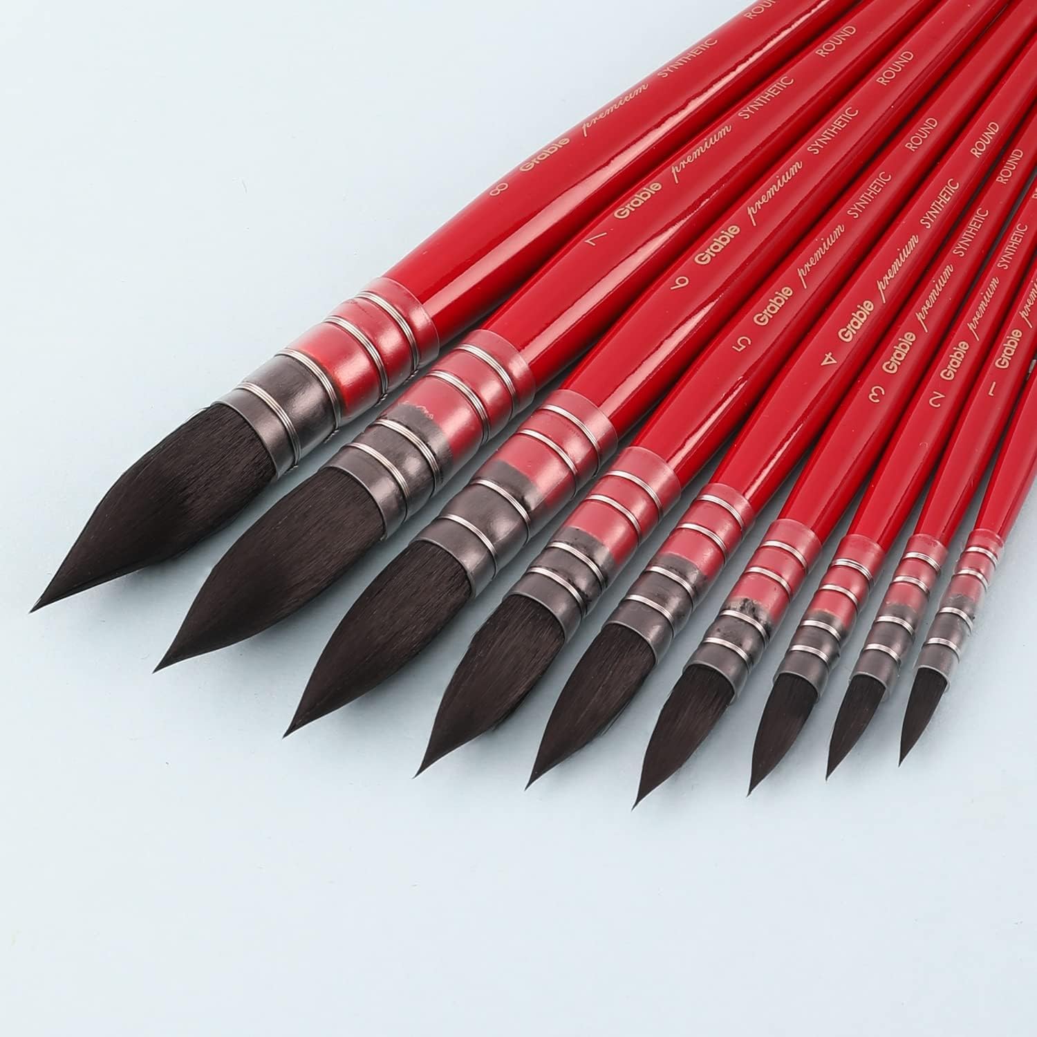 Grabie Pinceles profesionales para acuarela, pinceles para trapeador, 9 piezas, pelo sintético de ardilla, suministros de arte para pintar, gran