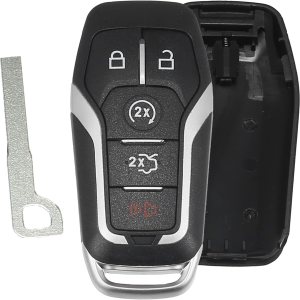 X AUTOHAUX Funda de repuesto para llavero inteligente de 5 botones sin llave para Ford F150 F250 Explorer Edge 2015-2017 M3N-A2C31243300 con hoja X AUTOHAUX Funda de repuesto para llavero inteligente de 5 botones sin llave para Ford F150 F250 Explorer Edge 2015-2017 M3N-A2C31243300 con hoja