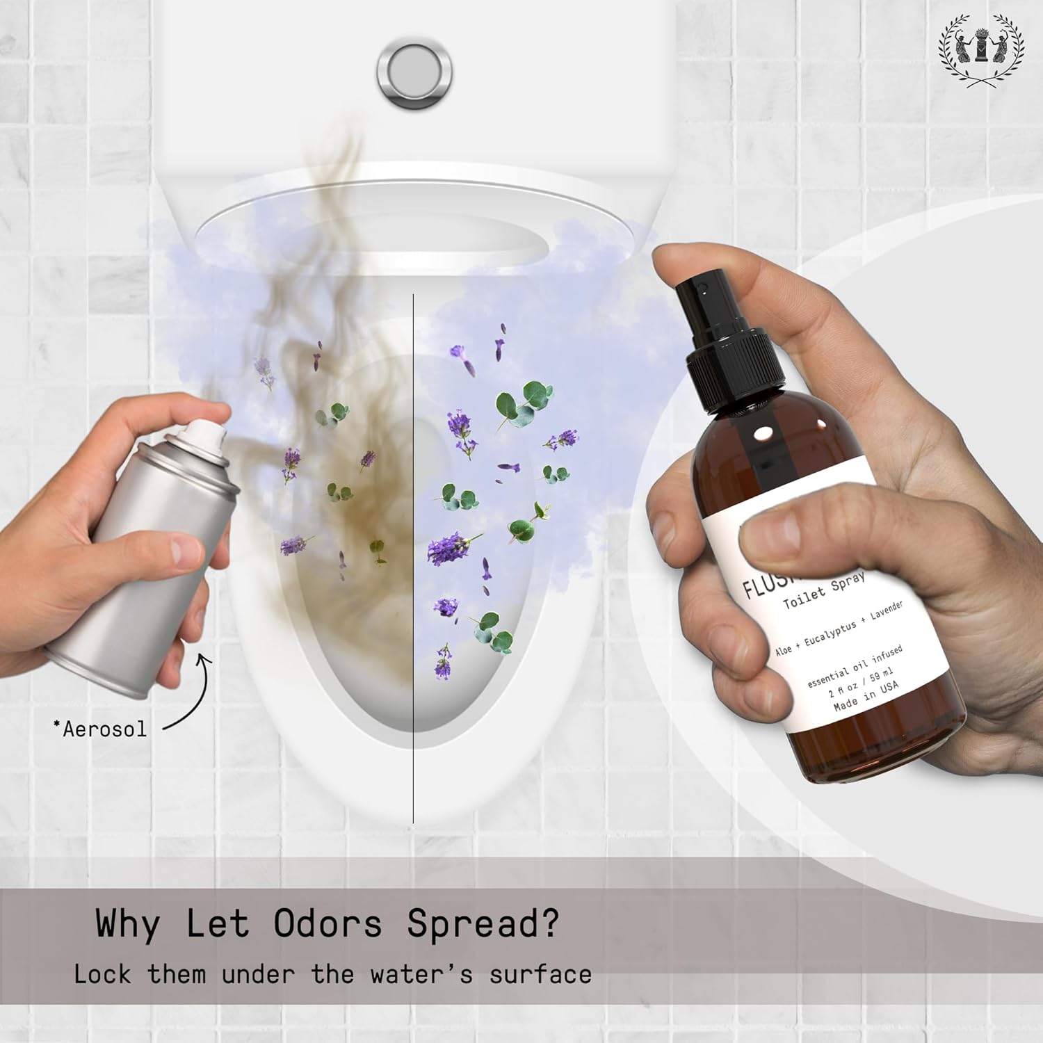 Muse Apothecary Flush Ritual – Aerosol aromático y refrescante para inodoro, uso antes de ir, 4 onzas, infundido con aceites esenciales naturales,