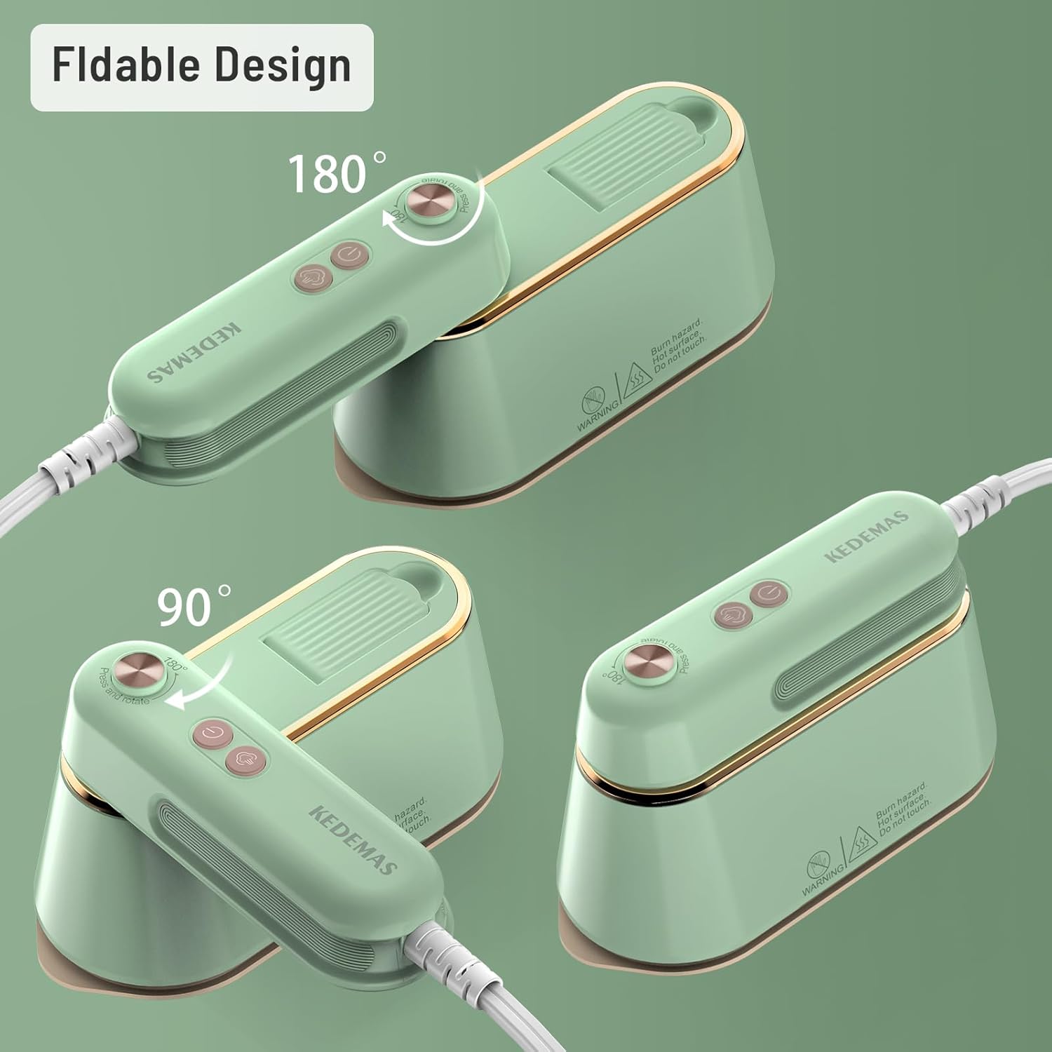 Plancha plegable para ropa con 2 niveles de vapor 2024, planchas portátiles de 1100 W para ropa de viaje, planchado en seco, máquina de planchar de