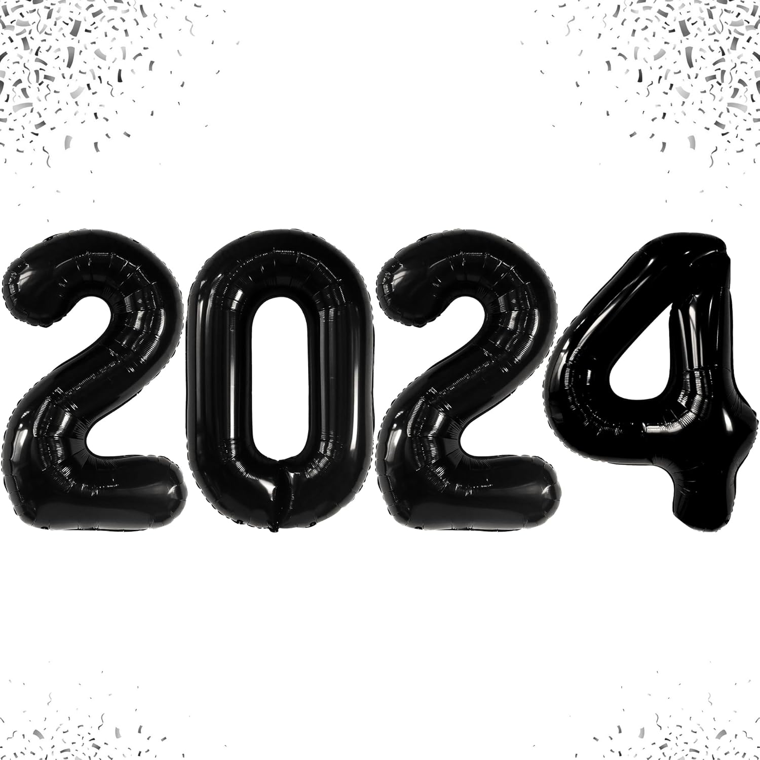 KatchOn, Globos negros de graduación 2024, grandes, 50 pulgadas, números de globos negros 2024 para decoraciones de graduación negras, globos de