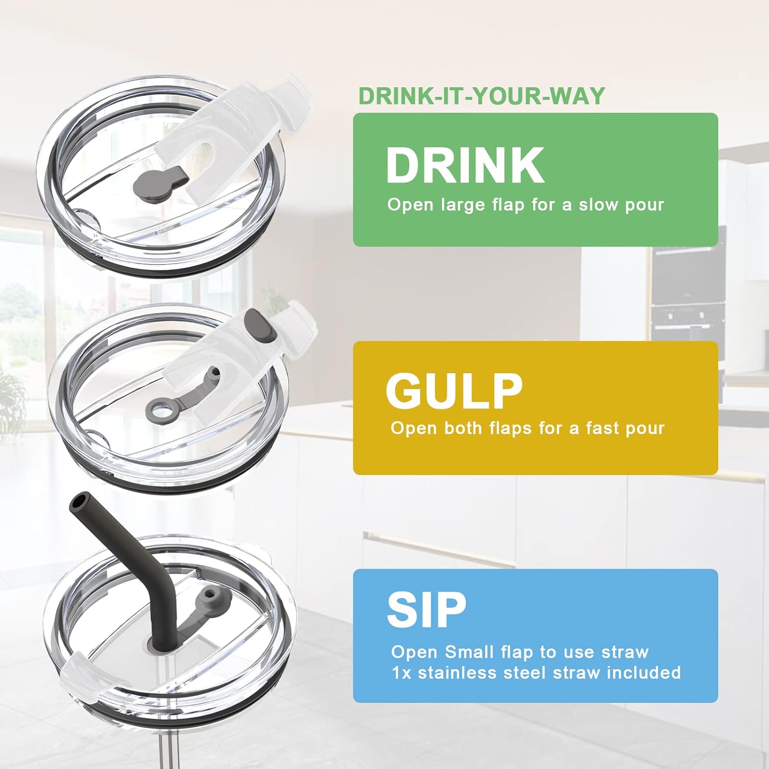 Zenbo Vaso de 40 onzas con asa, acero inoxidable aislado al vacío con asa, tapa y popote, mantiene las bebidas frías hasta 34 horas, cuerpo a prueba