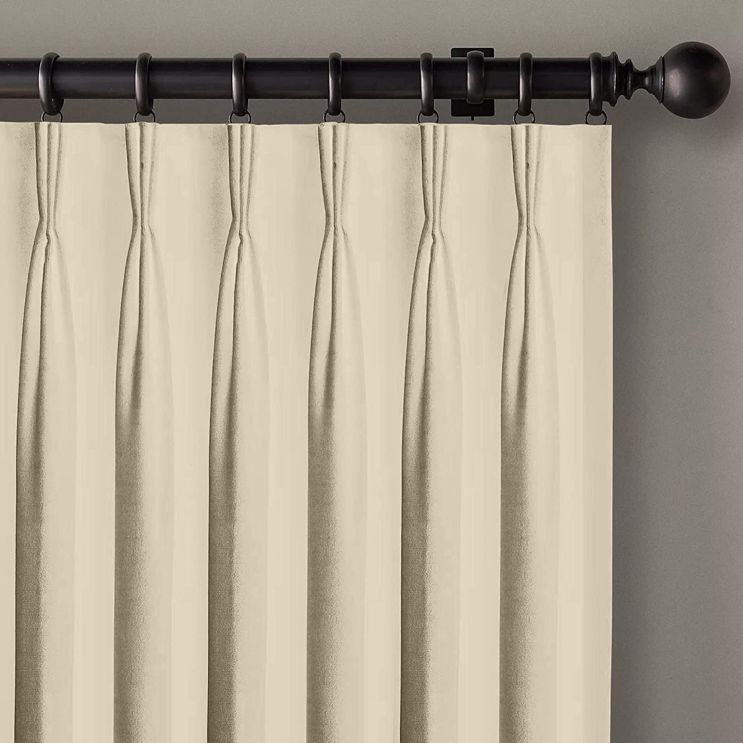 Magic Drapes Cortinas opacas plisadas con ganchos y alzapaños, para oscurecer la habitación, con aislamiento térmico para ventana, para dormitorio,
