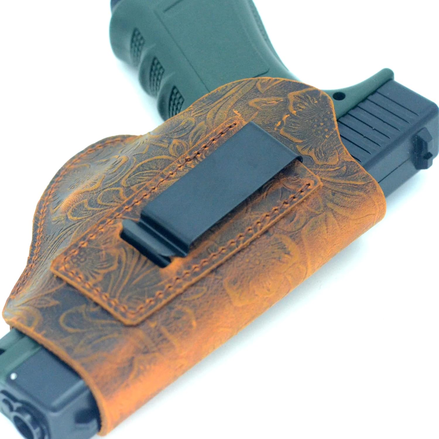 JJNUSA Funda de cuero IWB, funda de cuero genuino para pistola Glock 19 42 43X, Ruger LCP LC9S Security 9 Max 9, Taurus G2 G2C G3C GX4, Springfield