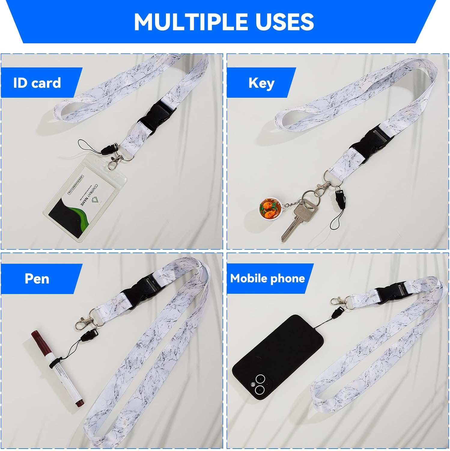 Shappy Juego de cordón para collar antipérdida, cordones para mujeres y hombres