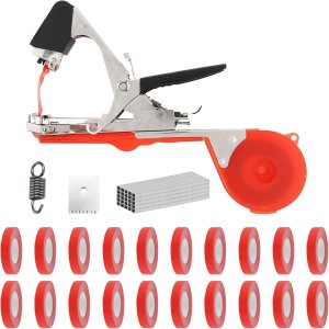 Máquina para atar plantas, cinta de tomate ligera mejorada, herramienta de cordel de fruta roja para jardín, verduras, uva, pepino, pimienta con 20 Máquina para atar plantas, cinta de tomate ligera mejorada, herramienta de cordel de fruta roja para jardín, verduras, uva, pepino, pimienta con 20