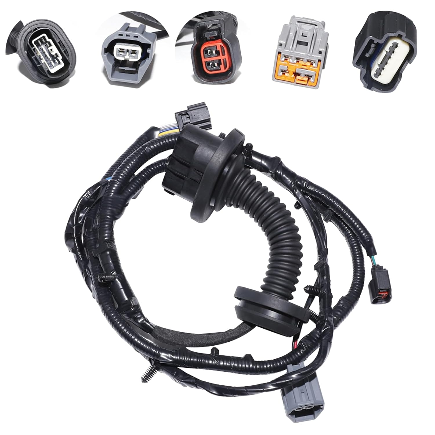 Conjunto de arnés de puente de cable de puerta trasera izquierda LH lado del conductor compatible con Ford F150 3.5L-5.4L Crew Cab 2009-2014,