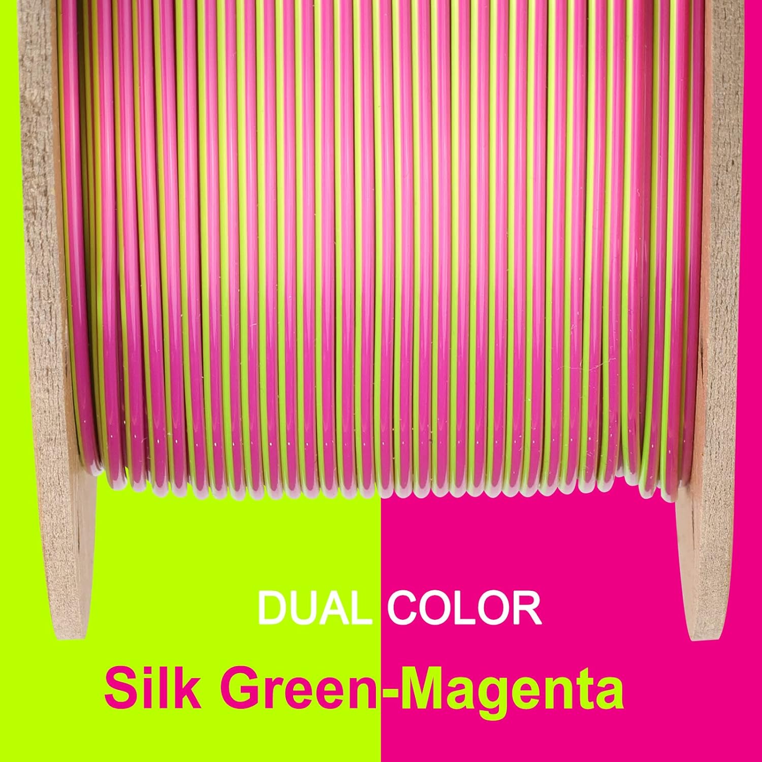OVERTURE Filamento PLA de seda de doble color de 0.069 pulgadas, filamento de impresora 3D brillante sin obstrucciones, carrete de 2.2 libras,