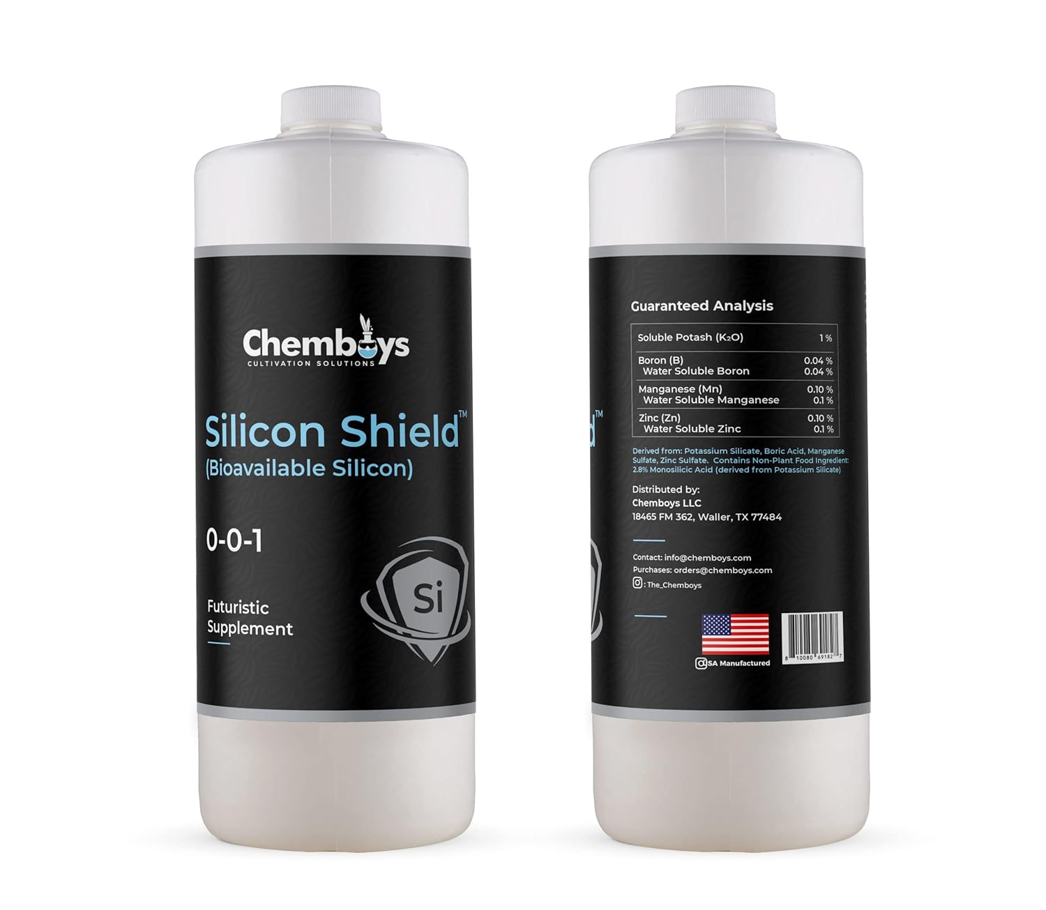 Suplemento de sílice para plantas con silicona biodisponible, ácido silícico Si Shield Liquid Plant Nutrient, apoya la fuerza de las plantas contra