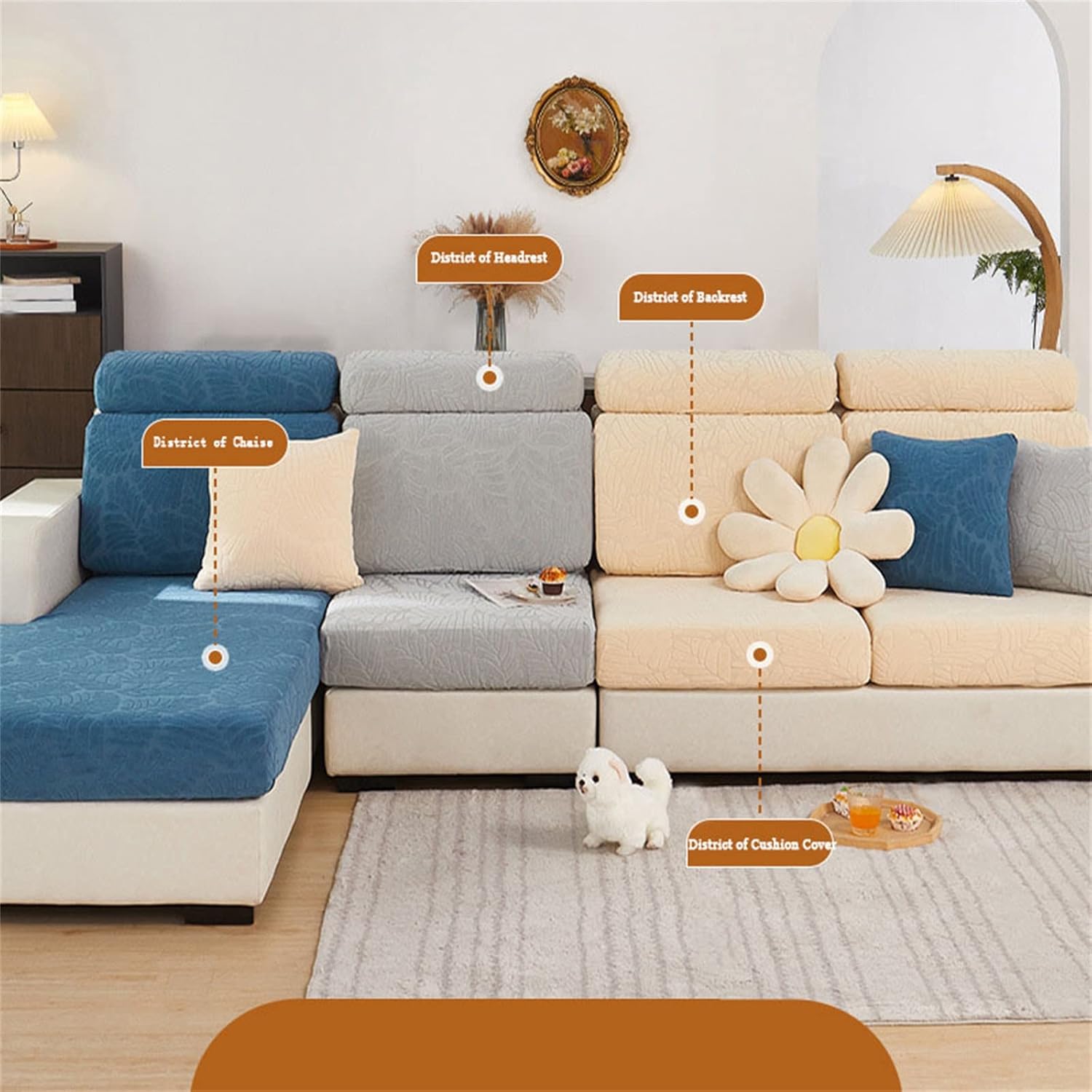 GSTUITGO Funda elástica para sofá seccional, funda de sofá antideslizante para muebles de sala de estar, resistente al desgaste, fundas de cojín