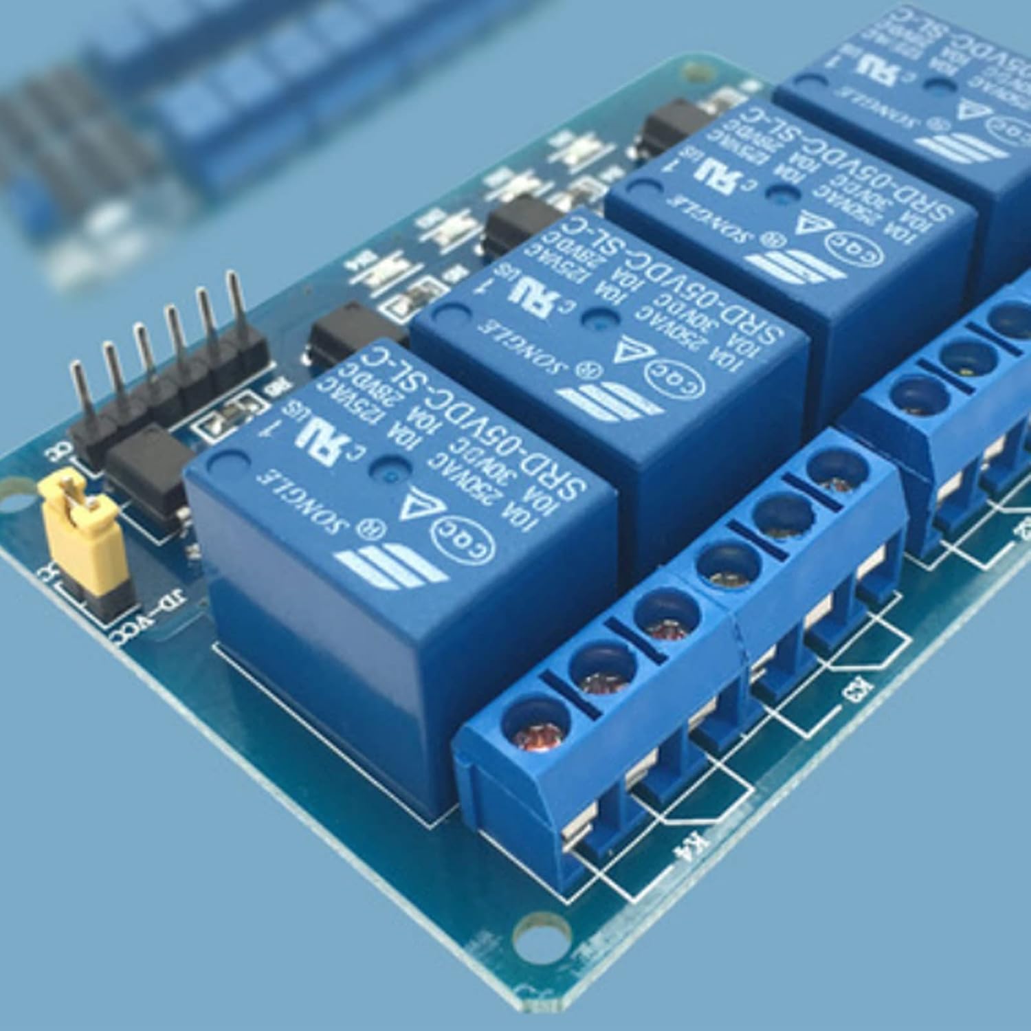 Módulo de relé de 4 canales DC de 5 V compatible con Arduino R3 MEGA Raspberry Pi con optoacoplador placa de expansión de alto y bajo nivel