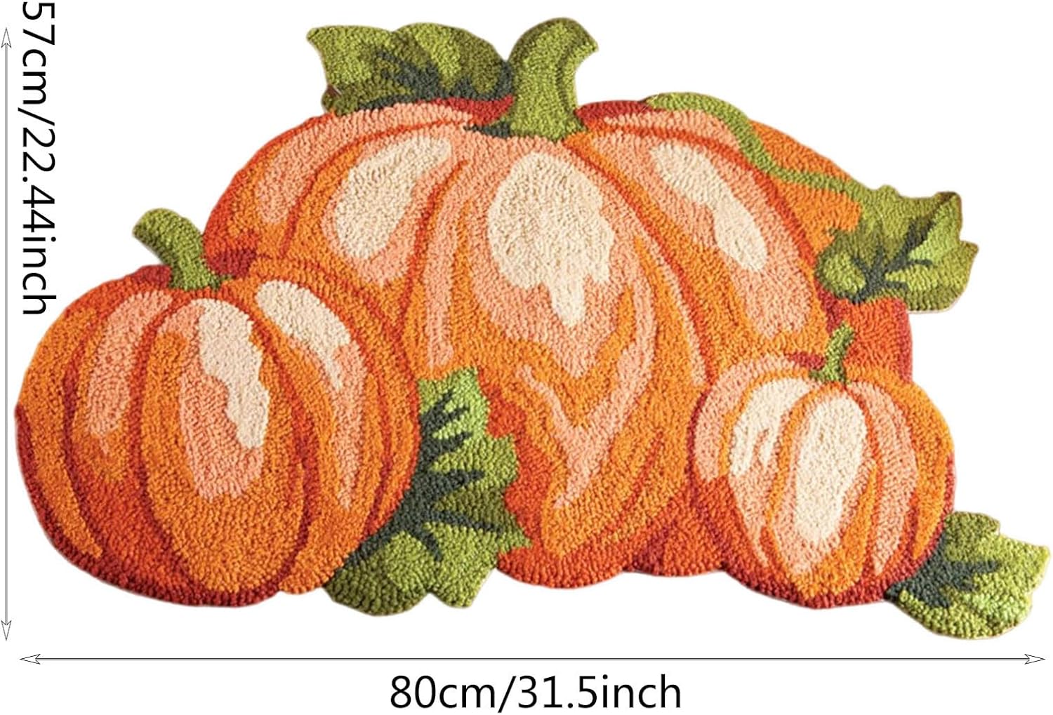 Tapete de calabaza de Acción de Gracias, 31 x 22 pulgadas, antideslizante, lavable, tapete de bienvenida para puerta de otoño, para interiores y