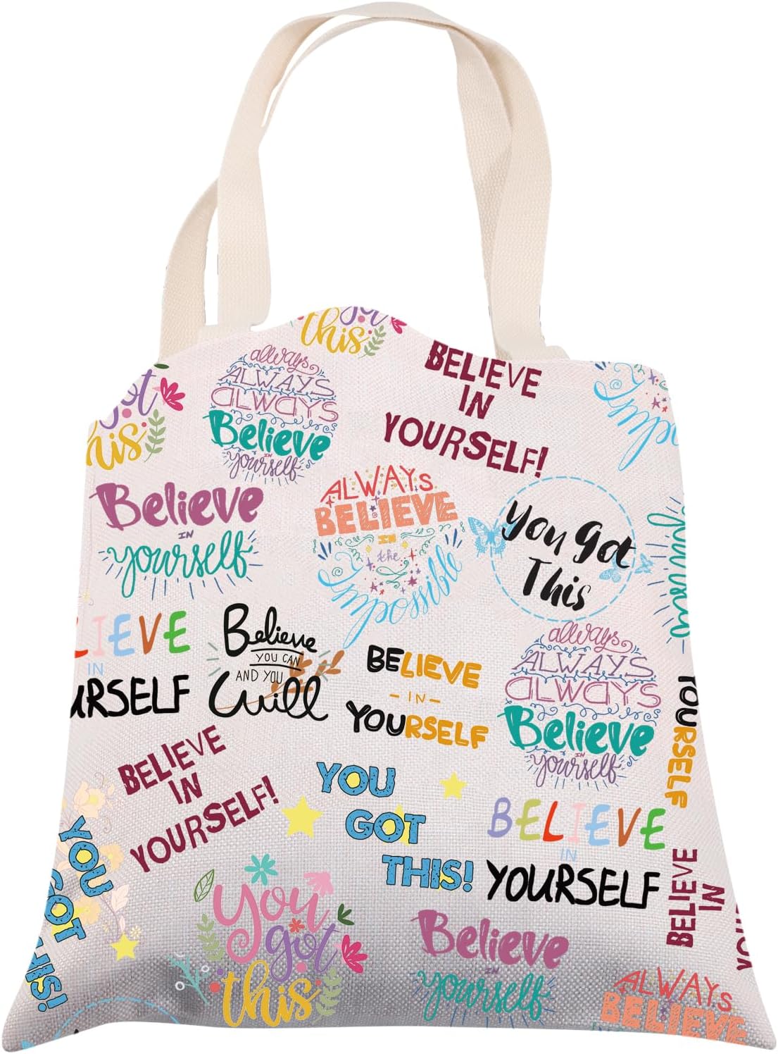 You Got This – Bolsa de lona reutilizable con texto en inglés “You Got This Inspiration” para mujeres y niñas Believe in Yourself