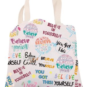 You Got This – Bolsa de lona reutilizable con texto en inglés “You Got This Inspiration” para mujeres y niñas Believe in Yourself You Got This – Bolsa de lona reutilizable con texto en inglés “You Got This Inspiration” para mujeres y niñas Believe in Yourself