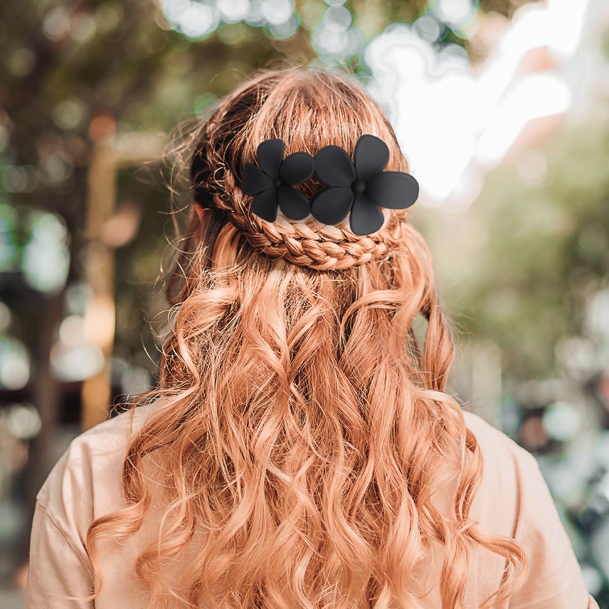 5 pinzas para el pelo con flores mate, pasadores de pelo de cocodrilo para mujeres y niñas, lindas pinzas para el cabello francés, antideslizantes,
