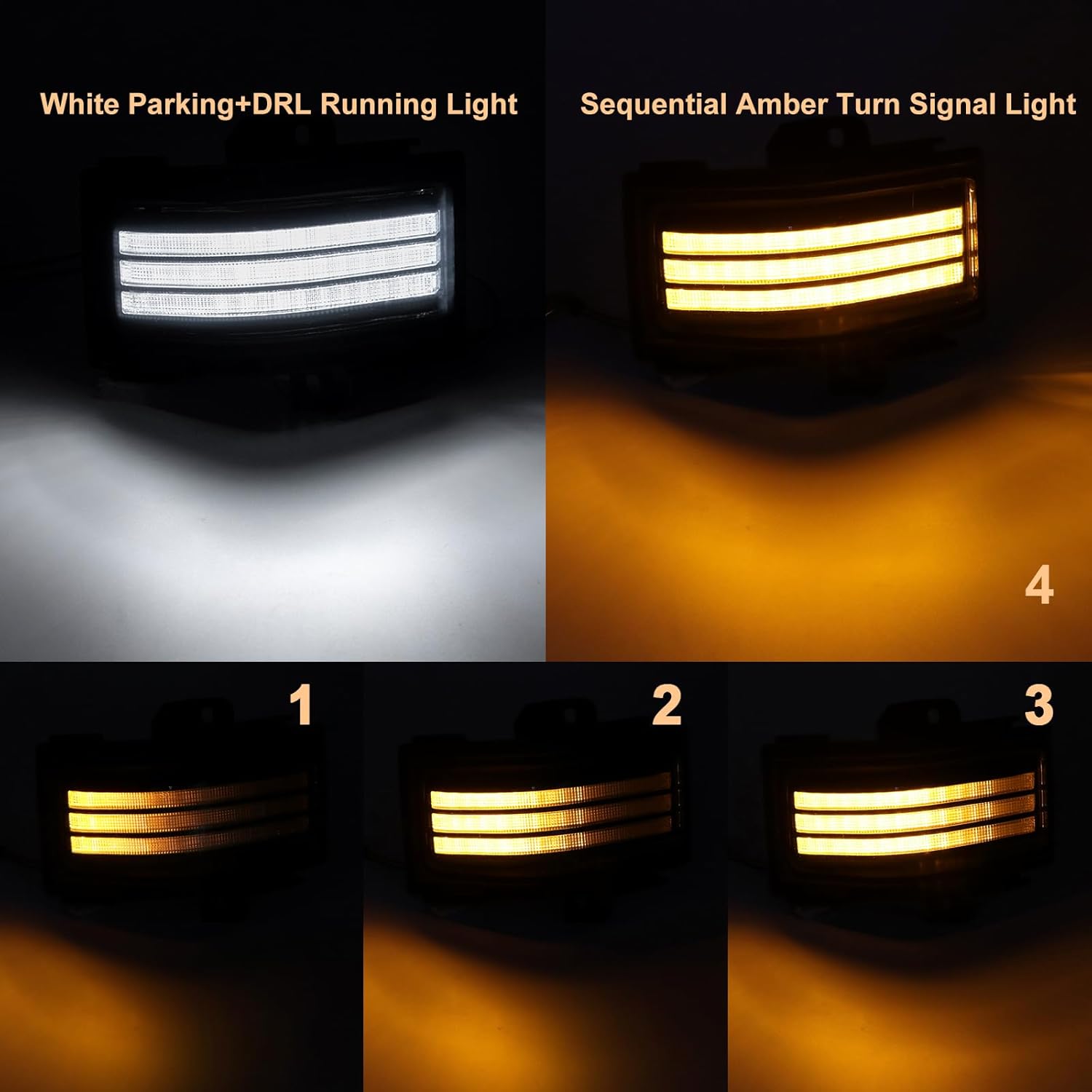Espejo de remolque secuencial LED compatible con F150 2015-2022F250 F350 F450 Super Duty 2017-2022