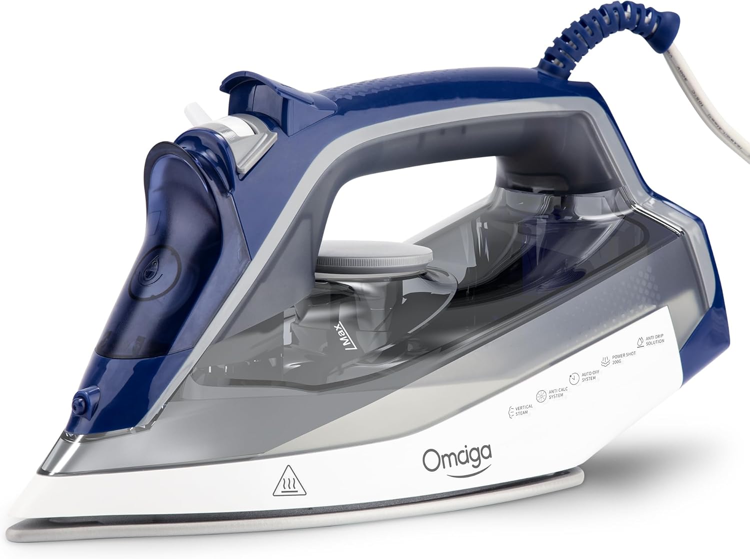 Plancha de 1750 W para ropa, plancha de vapor con tanque de agua grande de 13.52 onzas, plancha de vapor para ropa con suela de cerámica de