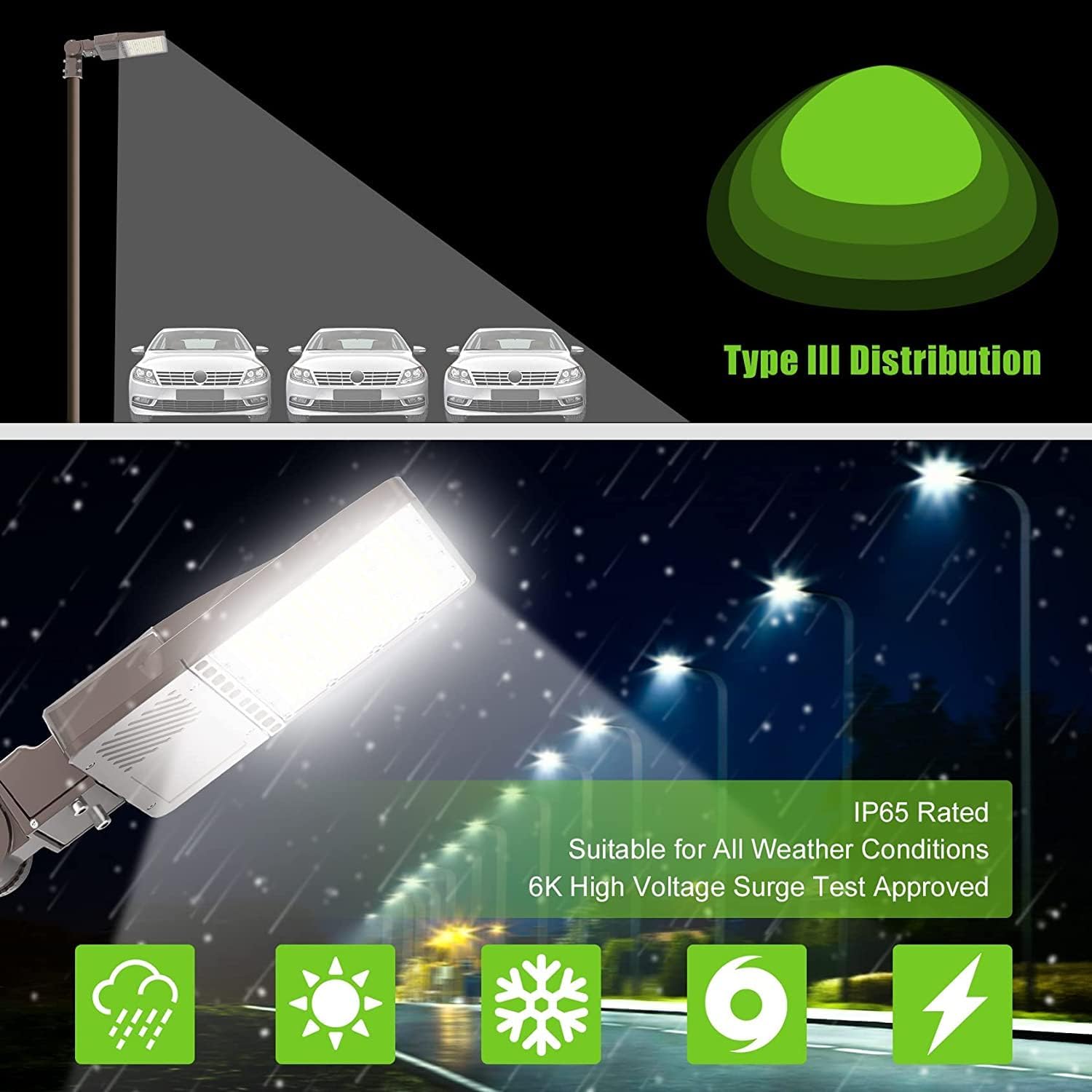 Luz LED de estacionamiento de 480 V 150 W, 22500LM LED comercial Shoebox Pole Lights Slip Fit Mount Flood Lights 5000K IP65 Área al aire libre Sport