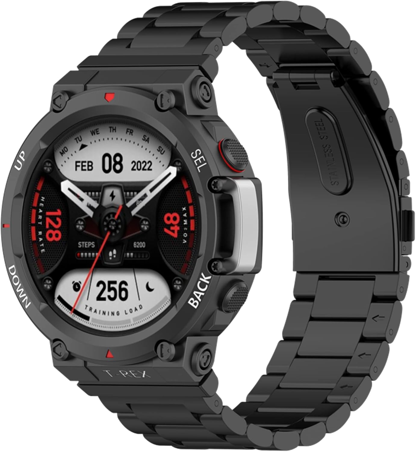 Demupai Correa de repuesto de metal compatible con Amazfit T-Rex 2 Smartwatch solo
