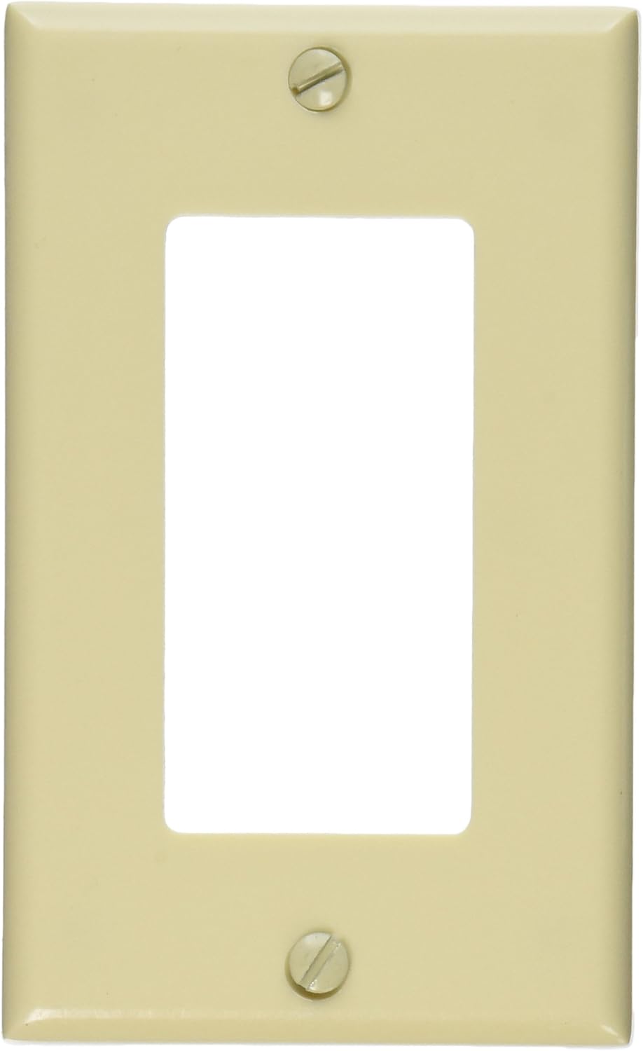 Leviton 80401-I – Placa decorativa GFCI para pared, tamaño estándar, con 1 ventana, termoestable, montaje para dispositivo, color marfil