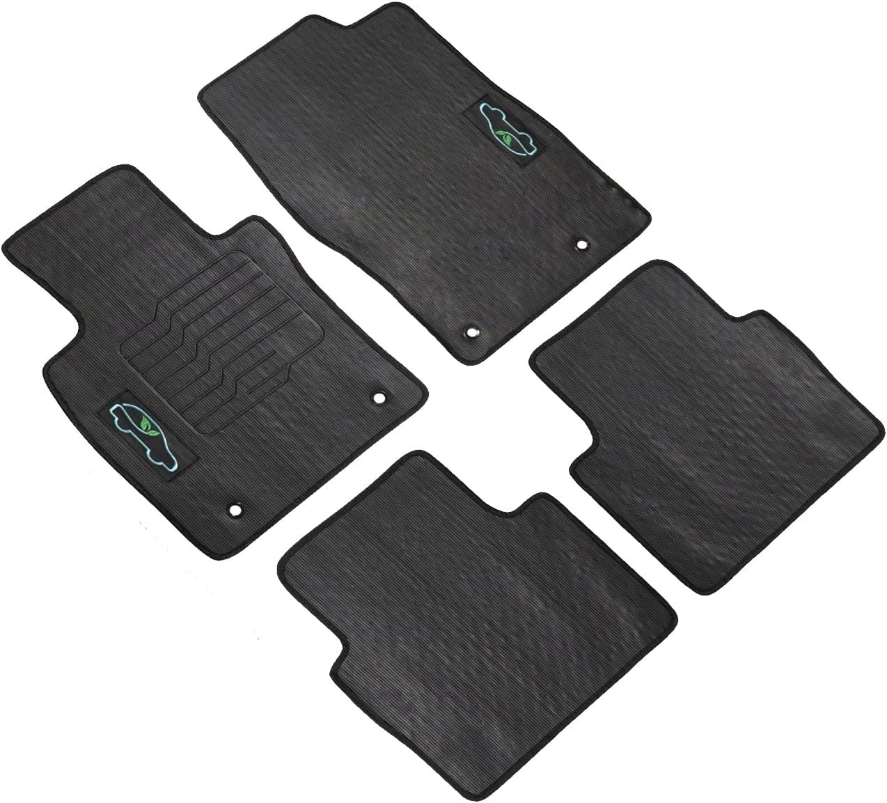 ecoMats Alfombrillas para todo tipo de clima para Mazda 3, CX-3 y Mazda CX-30 de 2019 a 2023, delanteras y traseras, color negro, cerraduras de