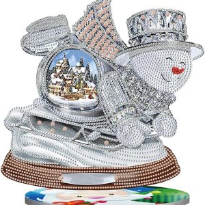 Orgone Kit de adornos de escritorio de pintura de diamante de muñeco de nieve 5D con forma especial, diamantes de imitación de madera, adorno de Orgone Kit de adornos de escritorio de pintura de diamante de muñeco de nieve 5D con forma especial, diamantes de imitación de madera, adorno de