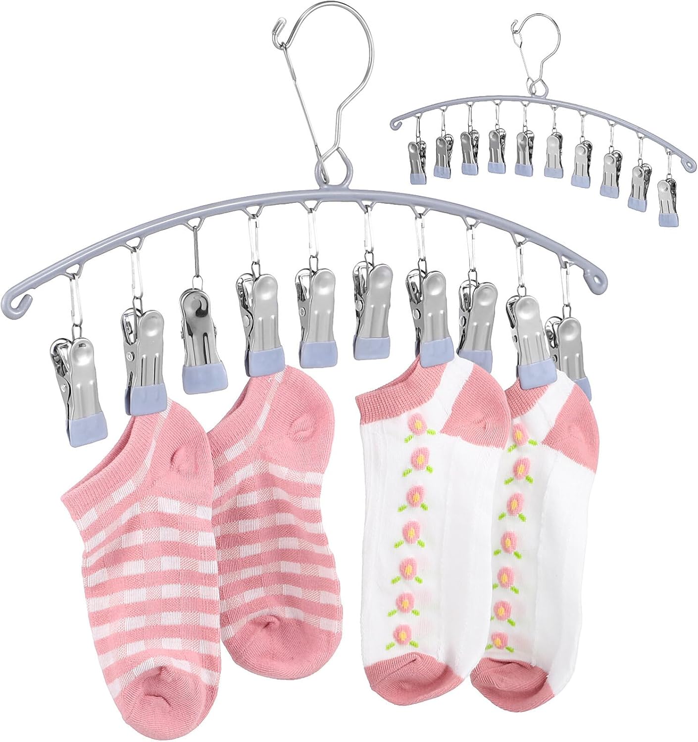 Alipis Organizador de sombreros para percha, calcetines de metal para gorras de béisbol para armario con 20 clips, soporte para sombreros a prueba