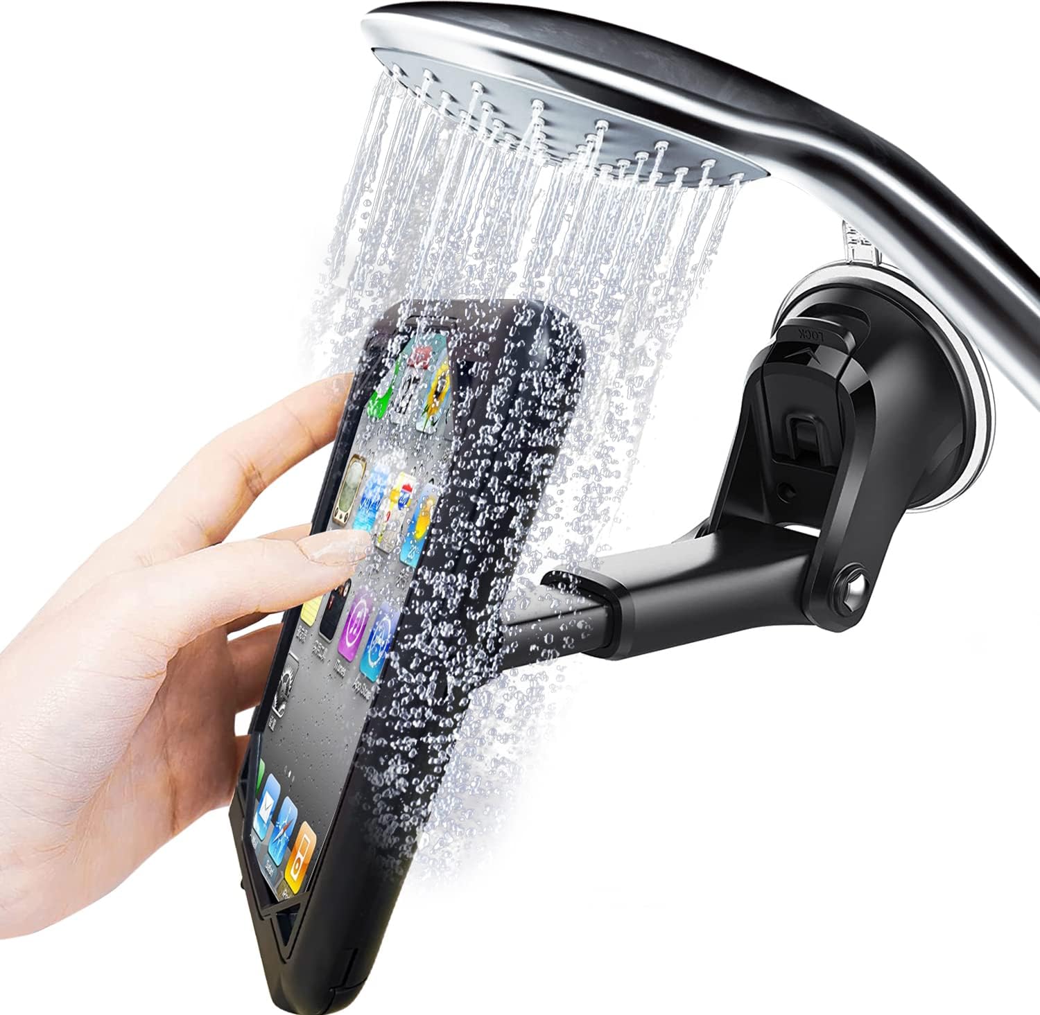 Funda universal impermeable para bicicleta de ducha y ciclismo, soporte de ventosa para baño, abrazadera para bicicleta, rotación 360, inclinación y