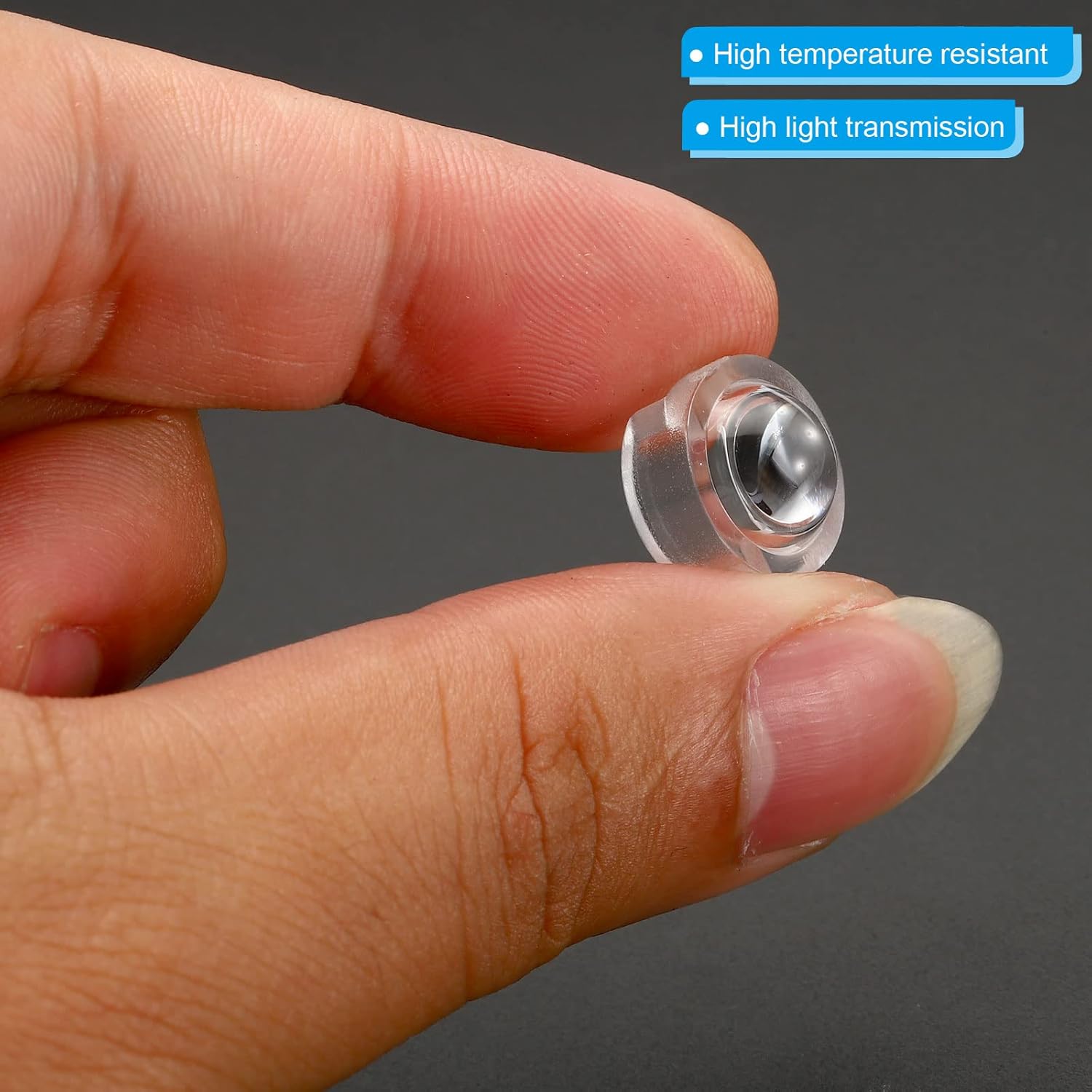 PATIKIL Lente convexa LED de 0.512 in, paquete de 20 lentes de condensador óptico convexo de ángulo de haz de 15 grados para cámaras infrarrojas,