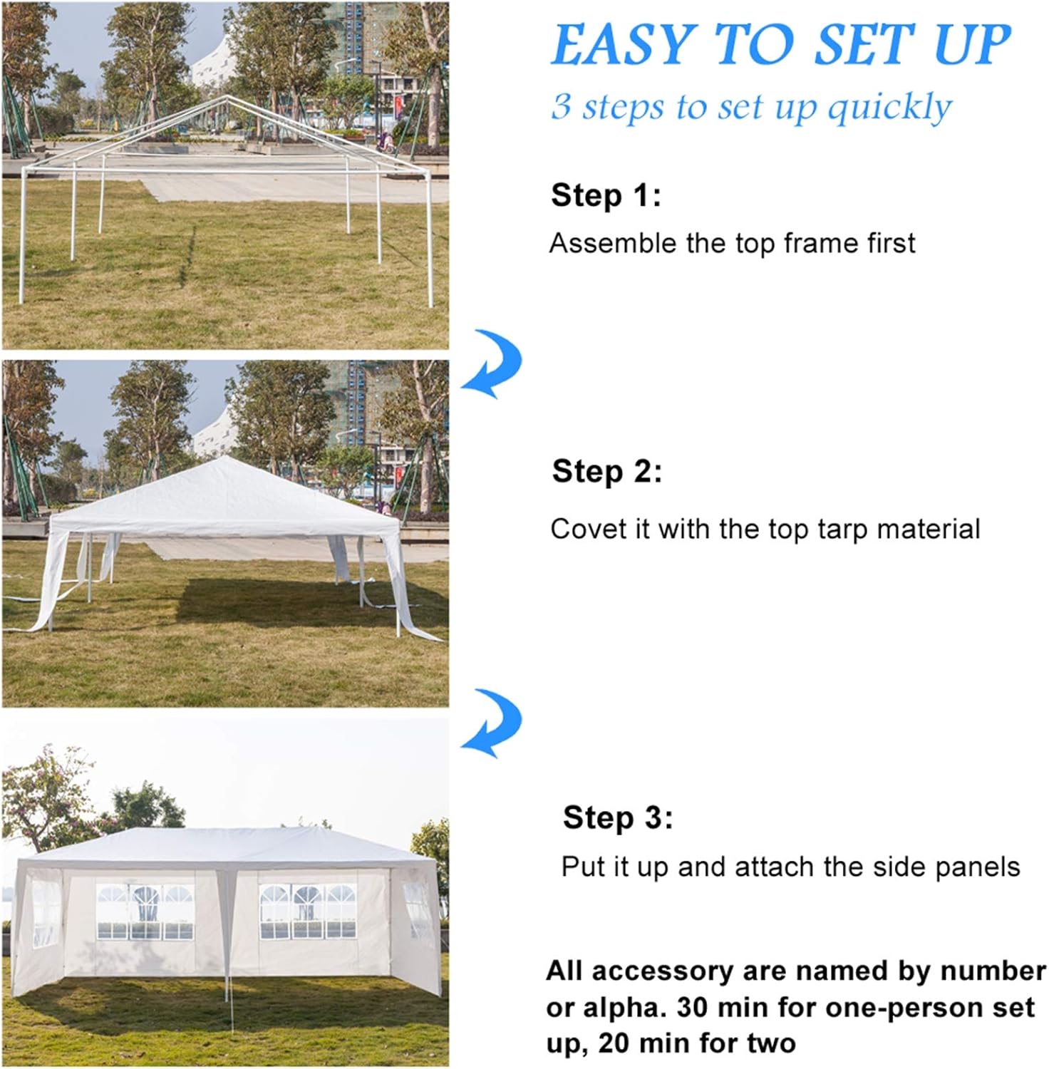 Tienda de campaña resistente de 10 x 20 pies, tela de polietileno impermeable duradera, tienda de campaña para fiestas de patio al aire libre,