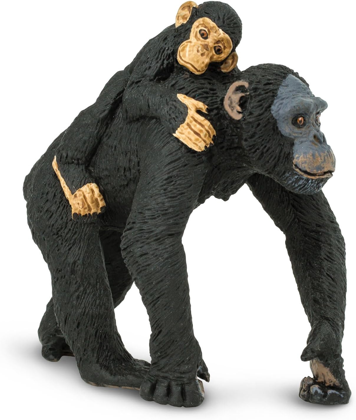 Safari Ltd. Figura de chimpancé con bebé, figura realista de vida silvestre de 3.2 pulgadas, juguete educativo para niños, niñas y niños a partir de