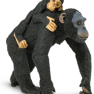 Safari Ltd. Figura de chimpancé con bebé, figura realista de vida silvestre de 3.2 pulgadas, juguete educativo para niños, niñas y niños a partir de Safari Ltd. Figura de chimpancé con bebé, figura realista de vida silvestre de 3.2 pulgadas, juguete educativo para niños, niñas y niños a partir de