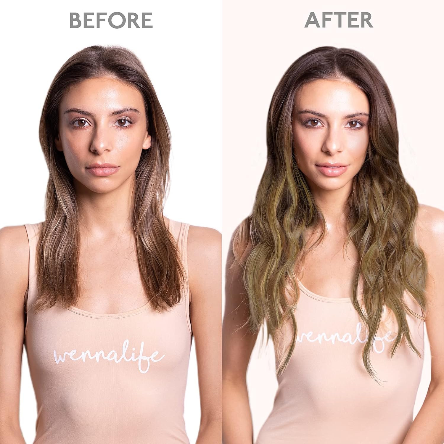 Wennalife – Extensiones de cabello humano sin costuras, clip en extensiones de cabello Remy de 14 a 22 pulgadas 7 unidades 130g a 150g