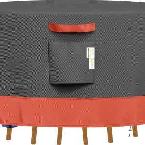 Simpelg Fundas redondas para muebles de patio, impermeables, resistentes al desgarro, para mesa y sillas redondas, antidecoloración, antidesgarros, Simpelg Fundas redondas para muebles de patio, impermeables, resistentes al desgarro, para mesa y sillas redondas, antidecoloración, antidesgarros,