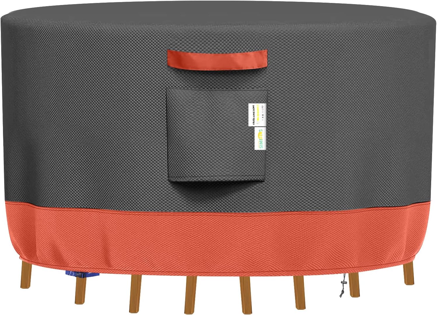 Simpelg Fundas redondas para muebles de patio, impermeables, resistentes al desgarro, para mesa y sillas redondas, antidecoloración, antidesgarros,
