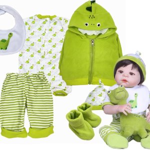6 piezas de muñecas de bebé Babyfere Reborn ropa de dinosaurio verde para muñecas Reborn de 20 a 22 pulgadas 6 piezas de muñecas de bebé Babyfere Reborn ropa de dinosaurio verde para muñecas Reborn de 20 a 22 pulgadas